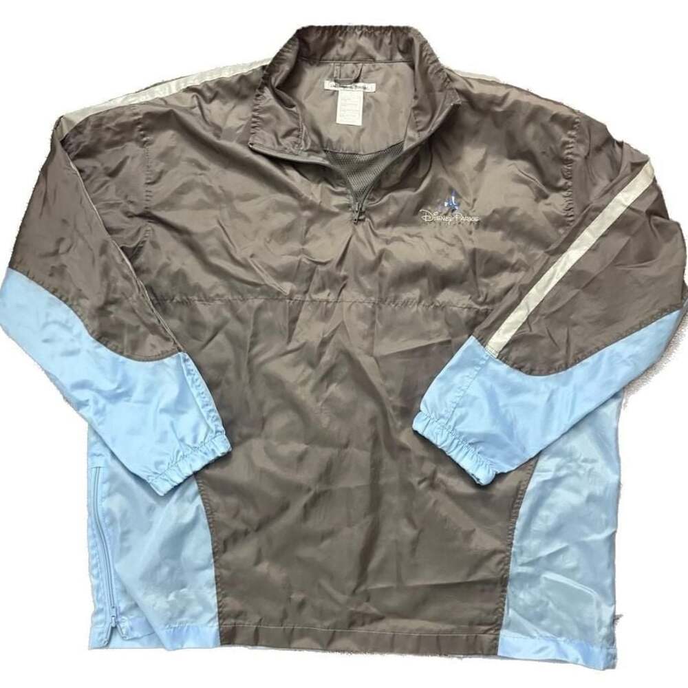 Walt Disney World Parks Vented Windbreaker Rain Jacket Pouch 1/4 Zip Size XXL